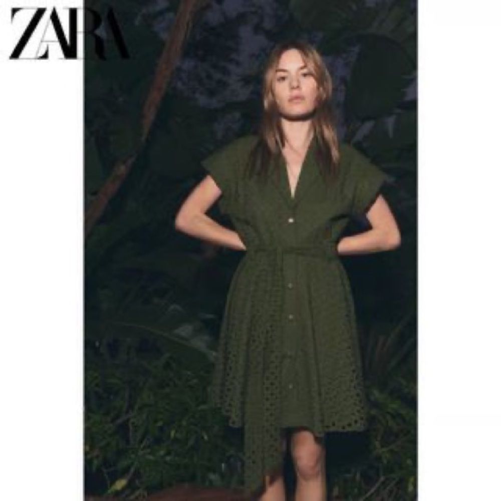Zara Embroidered eyelet shirt dress size Xxlarge - Picture 12 of 12